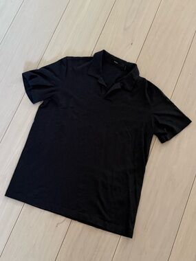 Theory Black Short-Sleeve Polo